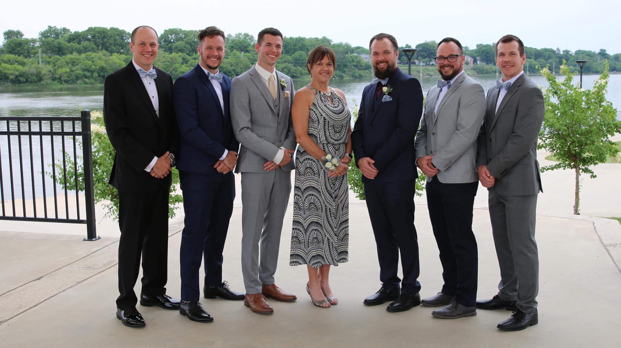 Toni Wiemers with Galyn and Toni's six sons- 2022