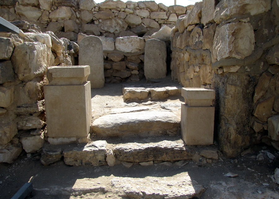 High Place Most Holy room with incense altars and stones representing the god Baal and Asherah