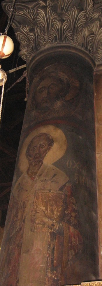 A close up of one of many of the Crusader columns.
